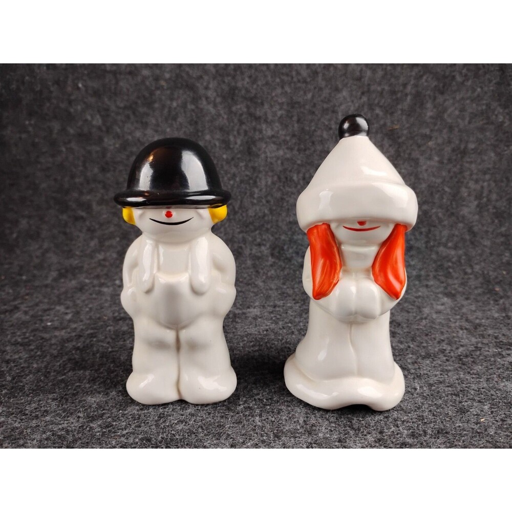 Vintage German Goebel Whoosit Snow Kids Glazed White Bisque Whoosits Lot of 2